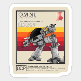 ED-209 Service and Repair Manual Sticker